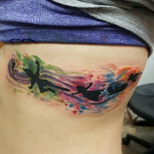 Cool #PeterPanTattoo done in #watercolor style. #watercolortattoo #sovereigntattoo