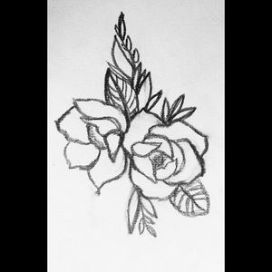 Designing new sketch tattoo-->Flowers design by me #tete #tattoo #sketchtattoo #tattoos #flowers #roses #tattooapprentice #beautiful