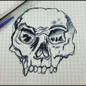 Sketch Tattoo: Skull. (In process) by me. #tete #tattoo #tattoos #skull #skulltattoo #tattoodesign #sketchtattoo #cool #pen #tattooapprentice