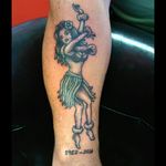 #traditionaltattoo #hulagirl in #blackandgrey #tattoosbyfisch #studioxtattooco #tattoos #tattoo