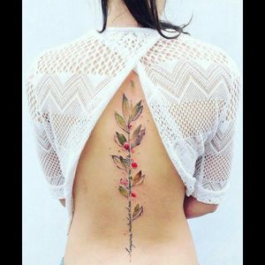 Tattoo uploaded by Sofia • #back #lettertattoo #letter #flowers #Phrase #watercolor #tattoo #beautiful #girly #sweet #sexy • Tattoodo Tattoo uploaded by Sofia • #back #lettertattoo #letter #flowers #Phrase #watercolor #tattoo #beautiful #girly #sweet #sexy • Tattoodo