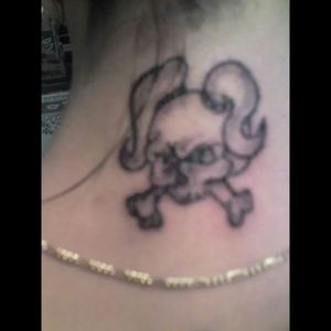 My She Skull my baby daddy did on the back of my neck. One of my favs bcuz I love skulls 😊