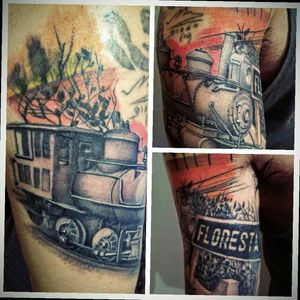#Tattoo #TrainTattoo #Train #Locomotive #Floresta #Barrio #neighborhood #AlfredoRecalde #Fredartattoo #SublimeTattooFamily #Realism #realistic