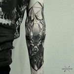 Dope tattoo by Łukasz Zglenicki at the #CykadaTattoo sudio. #Dope #Animal #Geometrical #DeerTattoo