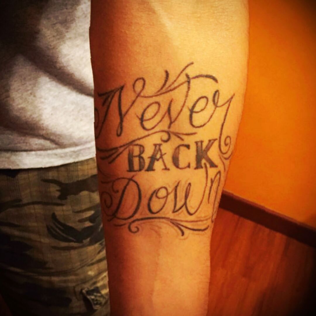 Fabio Melfi  Never back down  tattoo motivation  Facebook