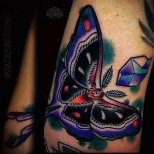 Colourful Butterfly tattoo by Zach Singer #butterflytattoo #color #butterfly