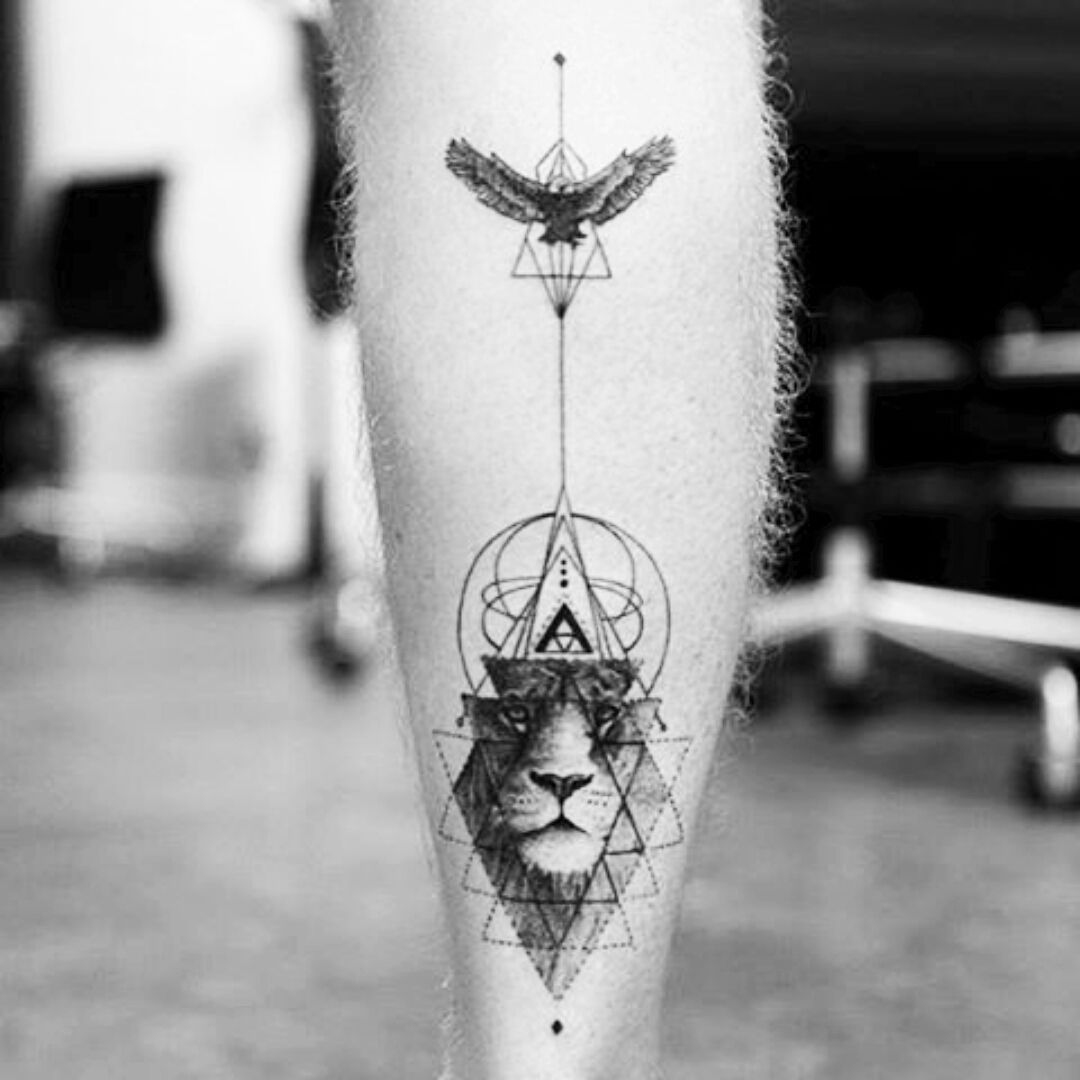 Lion Man Eagle Ox Skulls Pointillism Tattoo  The Order Custom Tattoos