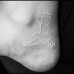 My first tattoo #whiteink #whiteinktattoo #eagle #initials #inmemory