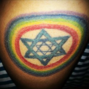 Personal creation. #rainbow #mandala #sixpointstar #becstar