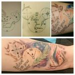 From idea to result. My "Disney Ester Egg". The beginning of my sleeve. I can tell that The Disney "D" is in there and Mickey Mouse plus much more.