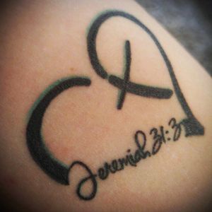 "God said to them, 'I have never quit loving you and I never will. Expect love, love, and more love'." - Jeremiah 31:3 #christiantattoo #bibleverse