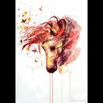 Gorgeous Andalucian #horse & #butterfly #watercolorpainting #inspiration ❤