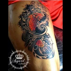 #tattoo #orientaltattoo #oriental #asgardstudiostencil #koy #koytattoo by Asgard Studio Colombia