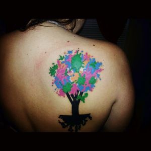 #DepictionTattoo #inksplatter #tree #colorful #roots #drippinink
