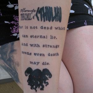 H.P. Lovecraft quote from The Call of Cthulhu..(Text is supposed to be a bit shaky and not lined up right to get the effect of an old 1906 typewriter.)#lovecrafttattoo #hplovecraft #Cthulhu #thecallofcthulhu, #lovecraftquote, #quote