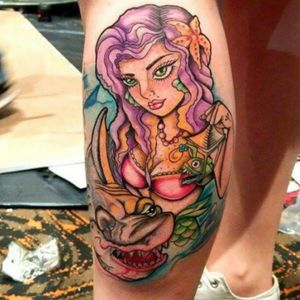 #tattoos #TattooGirl #newschooltattoo #tattoocolor #