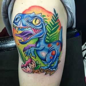 #tattoo #dinosaur #tattoodinosaur #tattoocolors #tattoonewschool #tattoowork #tattooartist #adrianasweetink