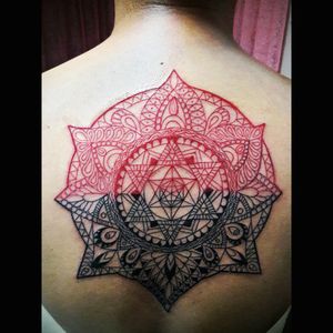 Intricate mandala flower #red#mandalaflower#mandala#intricate#intricatemandala#flower#star#tattoo#whiplashtattoostudio#tattooph#philippinetattoo#philippine