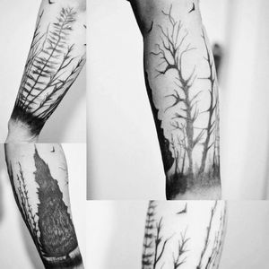 #tattoo by me / #blackwork #forest #sleeve