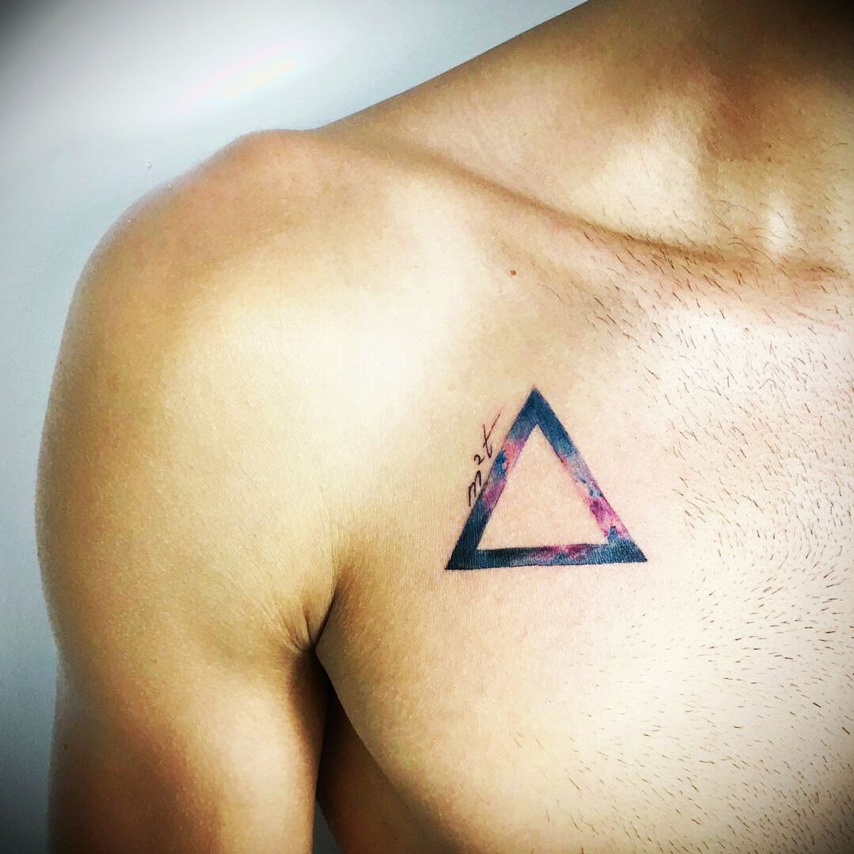 Tattoo uploaded by Claire • By #AdrianBascur #galaxy #space #geometric # triangle #ab • Tattoodo