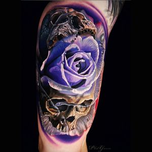 #rose #skulls #purple