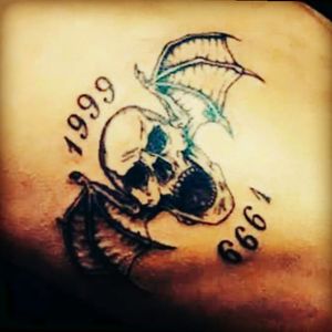 First tattoo. Avenged Sevenfold logo. 1999 6661