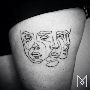 Single line tattoos by Mo Ganji