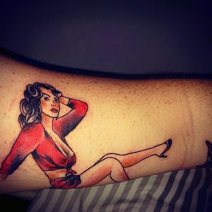 Pin up done by Robert Nolan #pinupgirl #redink