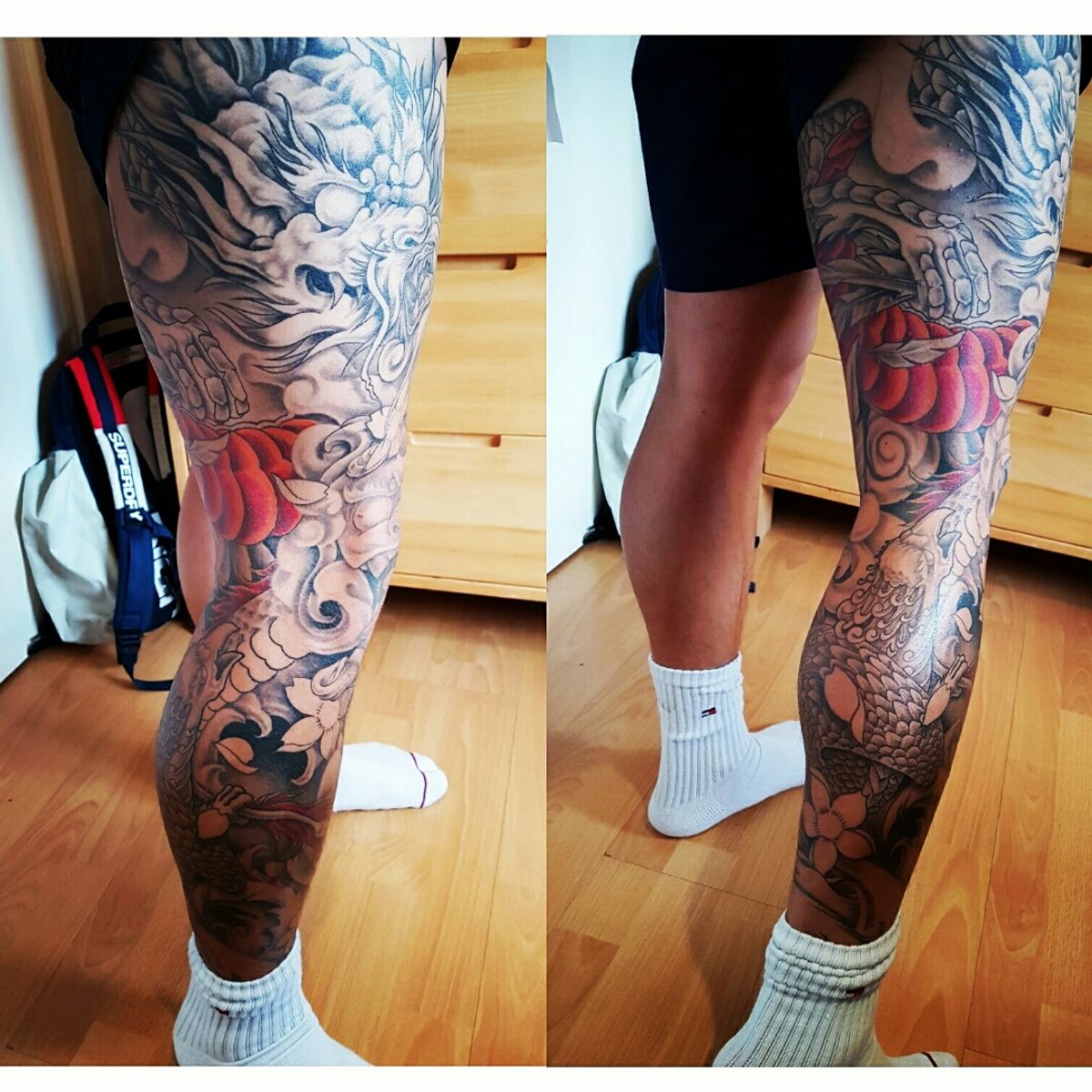 Smokeystilo Tattoos - Fixed up this leg piece original pattern