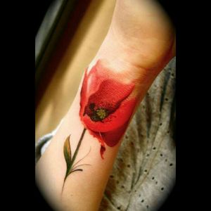#paparouna in Greek.. #flower #romantic #watercolor #aquarela #aquarelltattoo #beautiful #unique #girly #style #pastel #red #hand #beautiful #work