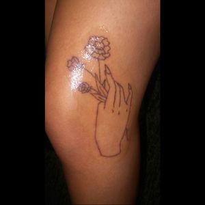 Done this myself on myself. #stickandpoke #tattooingmyself #flower #hand