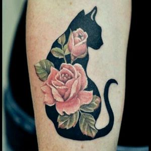 #tattoocat #rose #silhouetteanimal