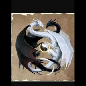Almost like my megadream tatt No neck twist, dragons pushing yinyang back together.. maybe red n black instead of black n white #megaandreamtattoo