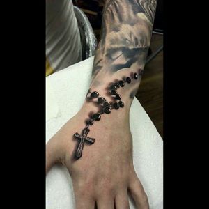 Continued on the hand of my religious sleeve #rosarybeads