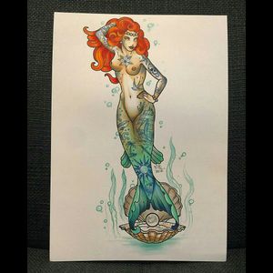 Tattooed mermaid by Marcos Ribeiro