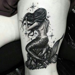 mermaid by Merry Morgan #blackwork