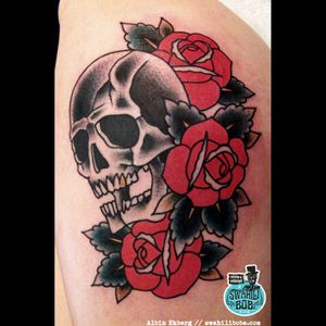 I know I have low chances of winning, but this is my next tattoo idea. This was the closest thing to my idea that I found on Google. I wanna get a more realistic skull with some traditional roses, I think the two styles together would look awesome. #megandreamtattoo