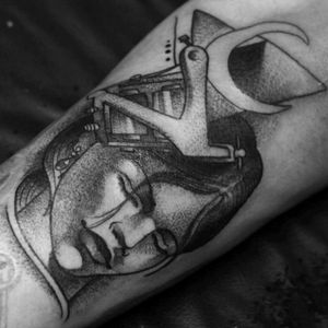 Black and gray #blackandgraytattoo #blackandgrey #tattoo #tattos #woman #dotwork #ink