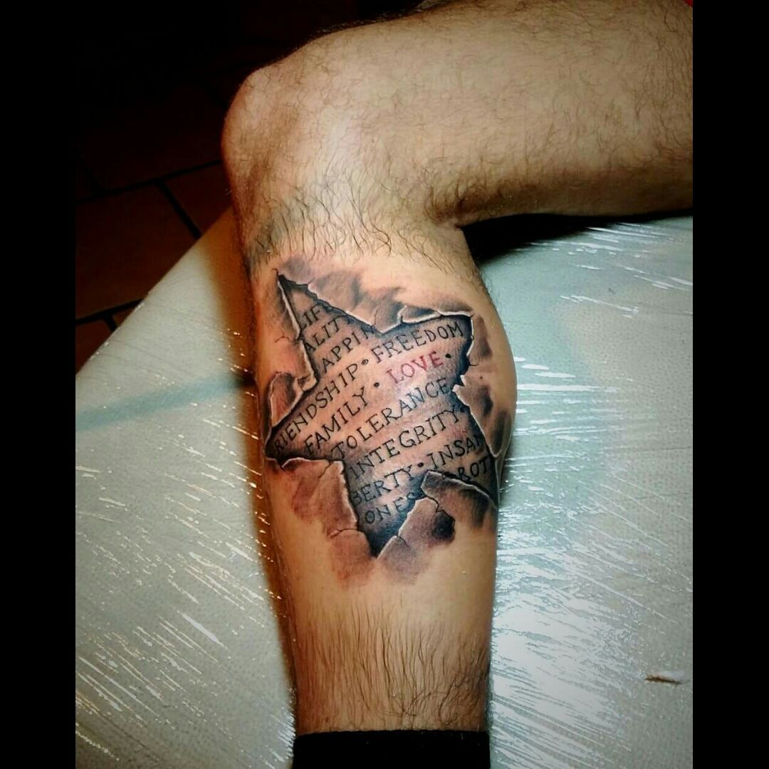 Twisted Fate  Stunning 3D stone tattoo by one of our part time