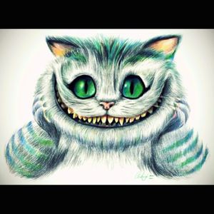 #megandreamtattoo 'Cheshire Cat'The obvious movie  character with the ultra violet ink. .. Would love opinions