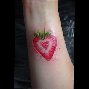 #strawberry #heart #tattoo #color #ink