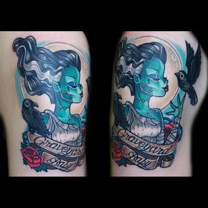 My favorite tattoo. A take on Tim Shumate's Bride of Frankenstein. #TimShumate #BrideofFrankenstein