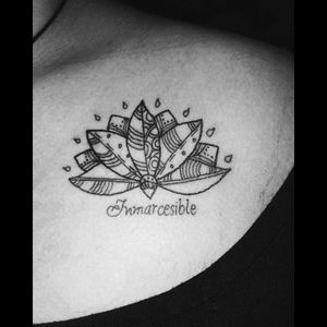 First tattoo! My own desing.  Love it! #lottus #inmarcesible #flower #girly