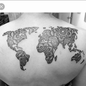 I think a mandala world map tattoo would look INCREDIBLE when it's beginning backside from your shoulders to the front, what do you think? #megandreamtattoo