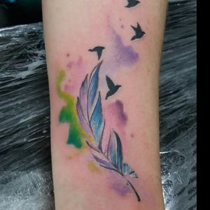 #watercolor #watercolortattoo #pena #color #tattoocolor #tattoocolorida #thebesttattooartists #ink #birds #inked