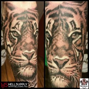 Tattoo by Jimmy #hellspawn #customtattoo #oslo #norway #tiger #animaltattoos