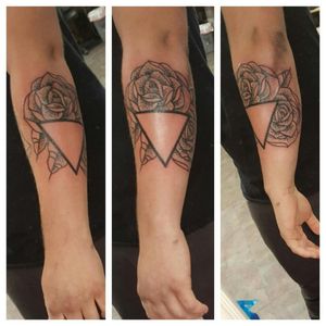 Some blackwork roses and open triangle