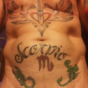 My scorpions are my birthsign they were my 1st and second tattoos, scorpio and scorpio sign added later