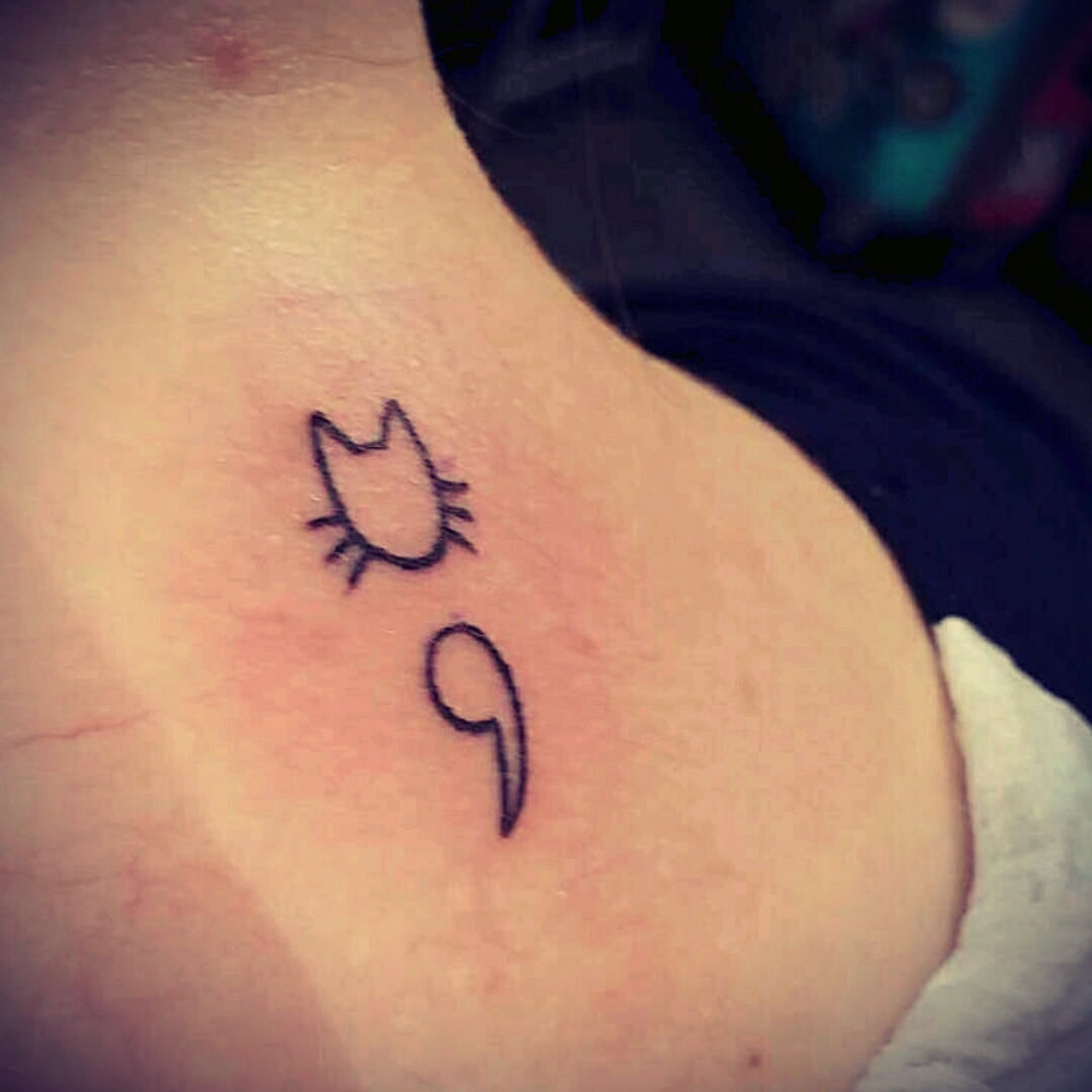 cat semicolon tattoo  Tattoo designs Semicolon tattoo New tattoos