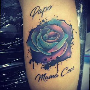 Tattoo do Xavier!#tattoo #rosetattoo #watercolortattoo